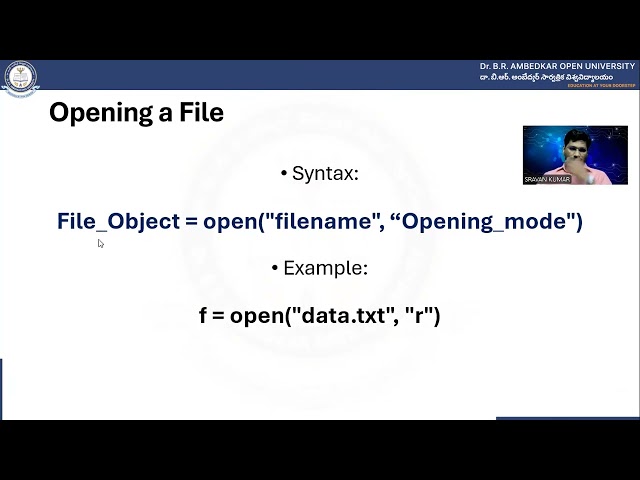 Programming with Python: Unit-12: Files and Database