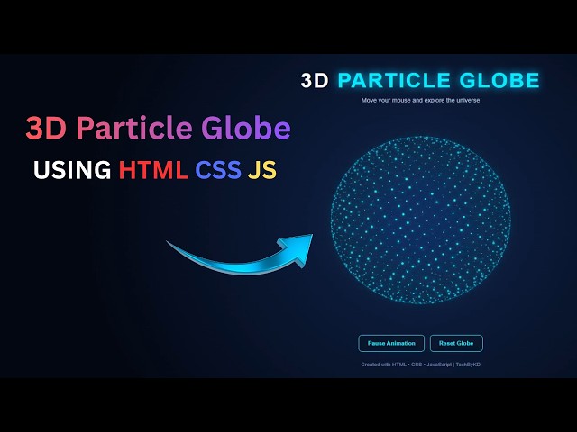 🌎 3D Particle Globe Animation Using HTML CSS Javascript | How to create a globle | #shorts