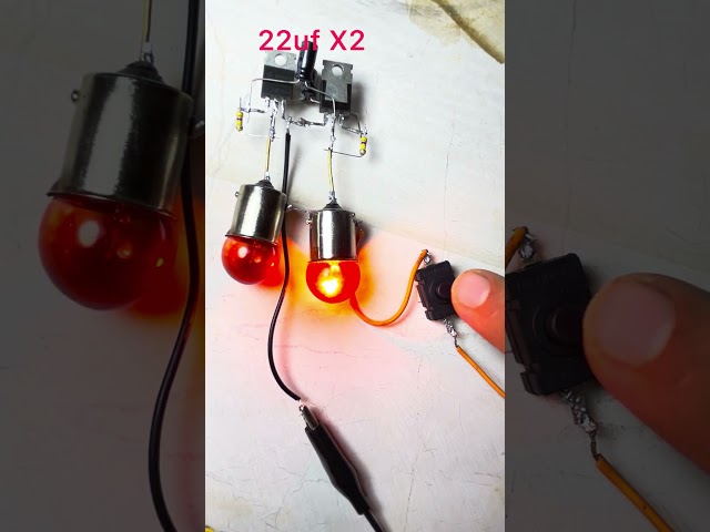 Simple 12V Bulb Flasher Circuit using irfz44n #circuit #scienceexperiment #diyelectronics
