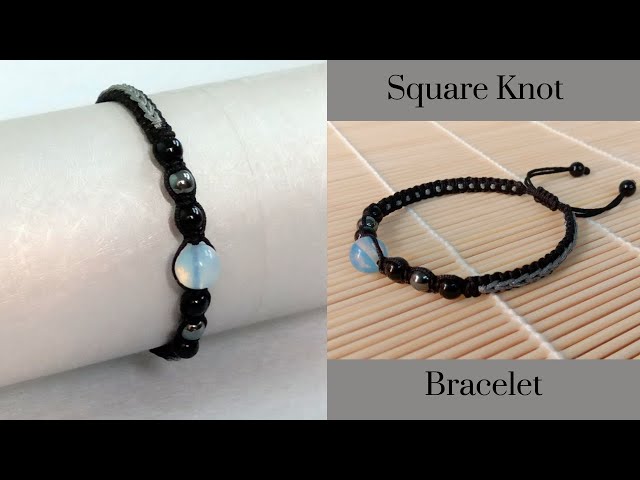 💎BEADED SQUARE KNOT MACRAME BRACELET
