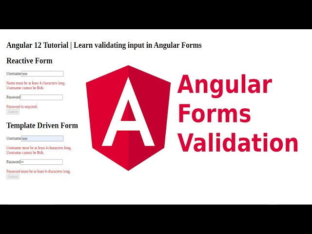 Angular Forms Validation | Validating input in reactive and template driven forms in Angular App