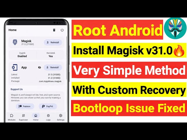 INSTALL MAGISK V31.0 WITH CUSTOM RECOVERY | VERY SIMPLE METHOD TO ROOT ANY ANDROID PHONE 2026