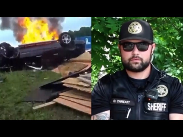 Deputy Cuts Woman From Seatbelt To Free Her From Burning Car