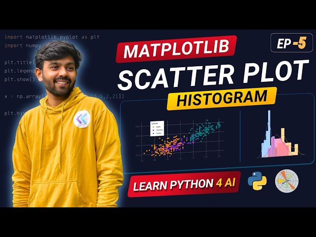 Scatter Plot & Histrogram in Matplotlib | Ep-5 Matplotlib | Python for AI DS | code io - Tamil