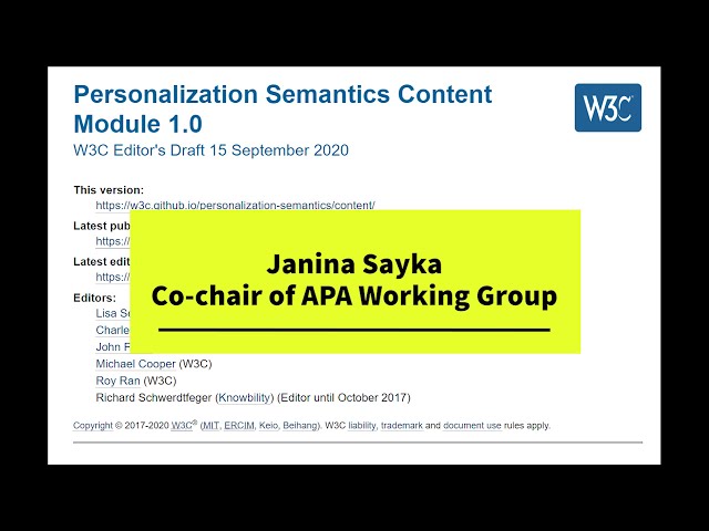Web Support for People with Cognitive and Learning Disabilities - TPAC2020 Demo by APA Working Group