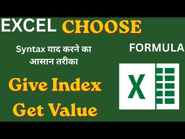 Excel CHOOSE Formula | Give Index, Get Value | Hindi Tutorial | MB Excel
