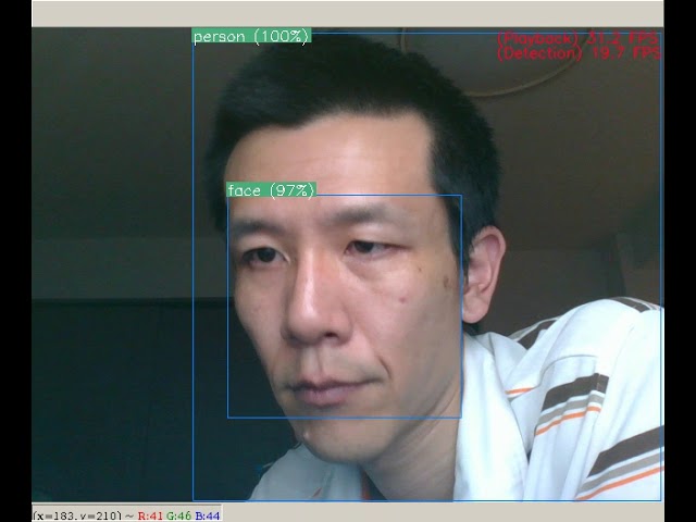 RaspberryPi3+NCS+MultiGraph(Pascal VOC+FaceDetection)+MultiStick(x4)+MobileNetSSD 640x480