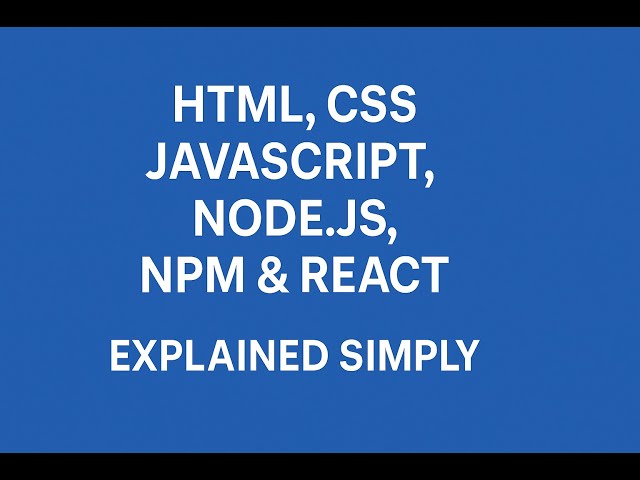 HTML, CSS, JavaScript, Node.js, npm & React – Explained Simply