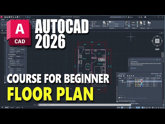 AutoCAD 2026 Floor Plan Basic Course For Beginner Complete