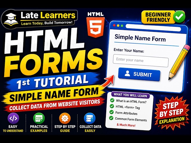 # HTML Forms Tutorial  | Full Name Form in HTML | HTML Form Example for Beginners | Late Learners