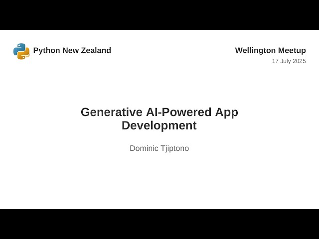 Generative AI Powered App Development — Dominic Tjiptono