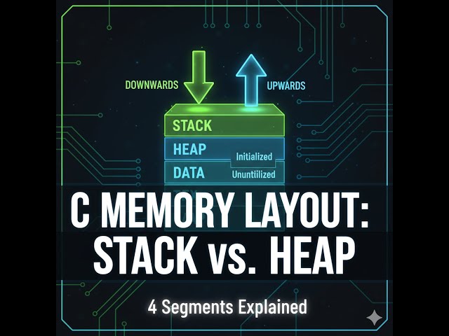 C Program Memory Layout Explained: Stack, Heap, Data, and Text Segments.