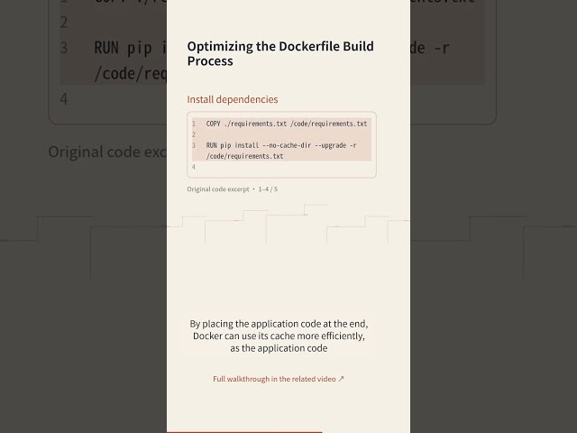 Optimizing the Dockerfile Build Process