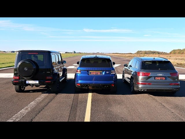 DRAG RACE! RANGE ROVER SVR VS AUDI SQ7 VS G63 AMG!