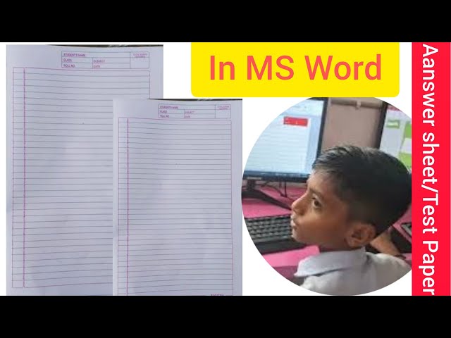 How Create Answear Sheet /Test Page in MS Word || Computer Tricks by Shivaraj Sir