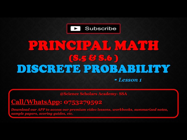 📕DISCRETE RANDOM VARIABLES | LESSON 1