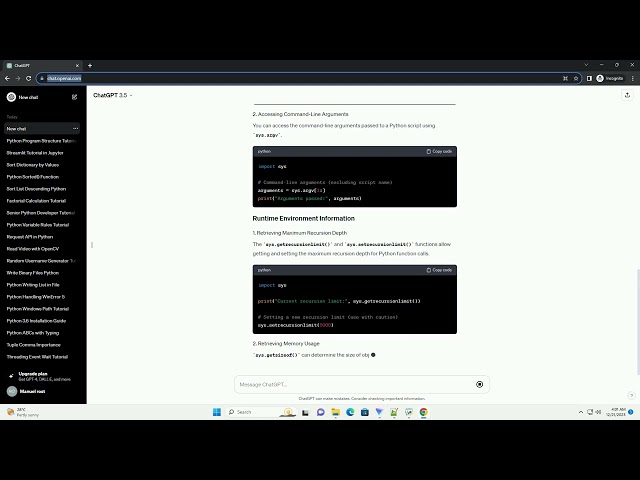 system module in python