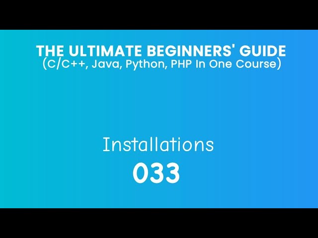 33. Installations