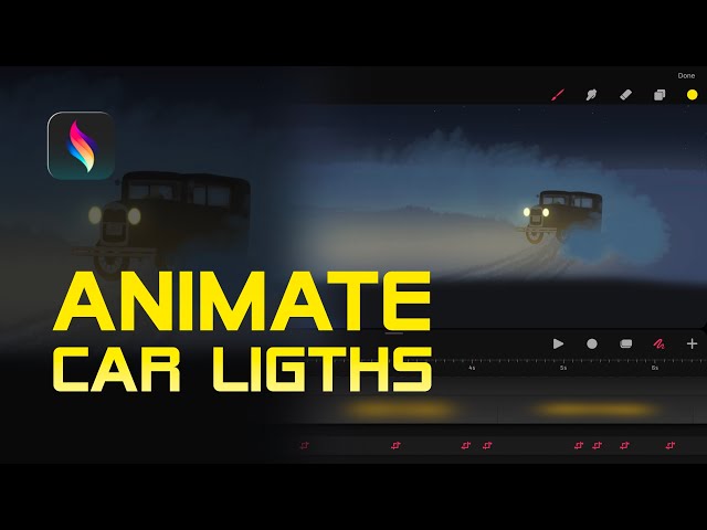 Animate Car Lights on Procreate Dreams by @enrirdf