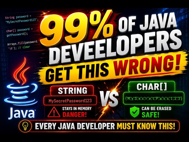 Why Java Uses char[] Instead of String for Passwords 🚀 | Java Interview Question