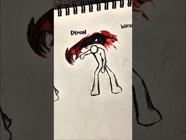 How to draw body with(fire, demon, & water) #art #stickman #howtodraw #sketch #tutorial #drawing