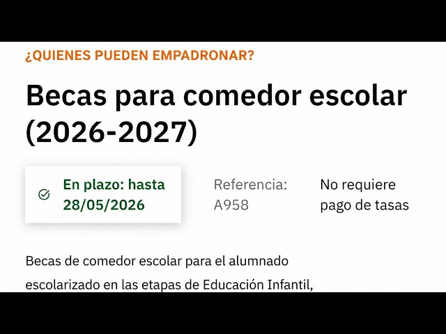 🚨 WHO CAN APPLY FOR THE SCHOOL MEAL GRANT IN MADRID? 2026-2027 🇪🇸