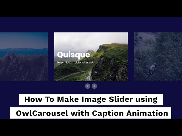 How To Make Slider In HTML, CSS and JS | Animated Image Slider Caption | Owl Carousel Tutorial