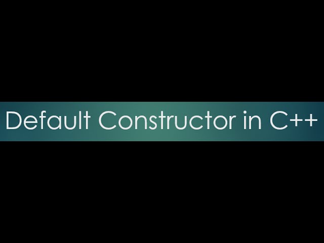 25  Default Constructor