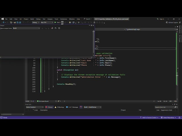 OOP Properties, Validation