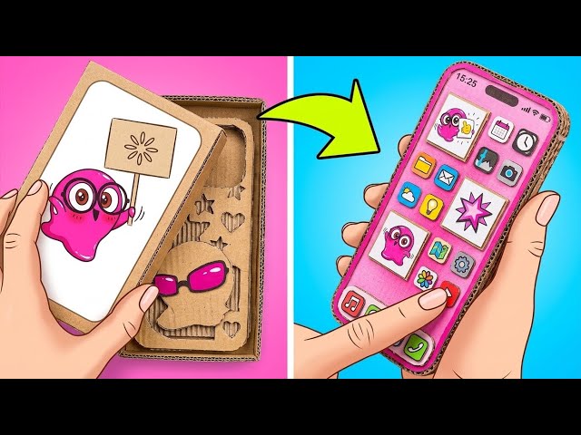 DIY Cardboard Gadgets 📱✨ Creative Crafts with Slime Sam