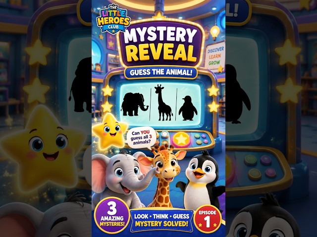 Guess the Animal! 🐘🦒🐧 | 3 Mystery Animals for Kids | The Little Heroes Club