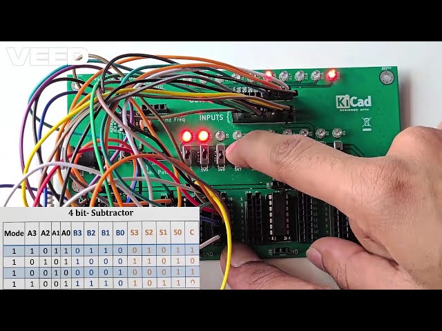 Digital Trainer Kit using 4-Bit Subtractor Operation Practical (IC 7483, 7486) /Electronics/Trainer