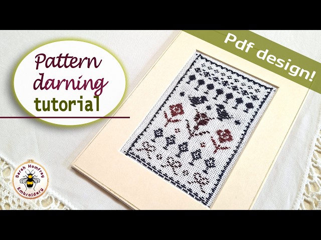 Pattern darning embroidery tutorial + free pdf darning design