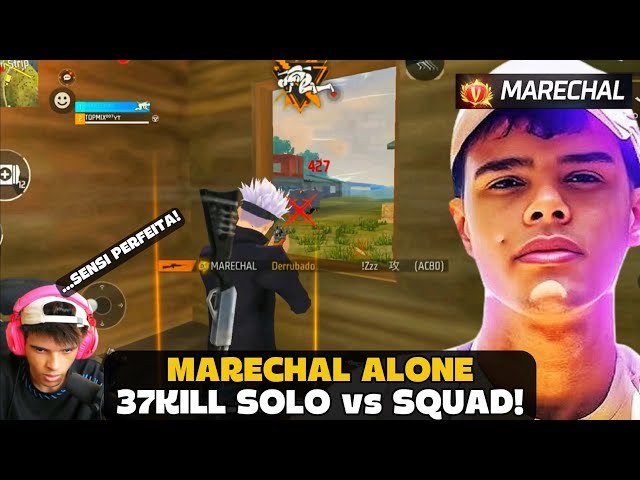 MARECHAL GOT 37 KILLS IN SOLO VS SQUAD WITH PERFECT SENSITIVITY! FREE FIRE - MARECHAL HIGHLIGHTS