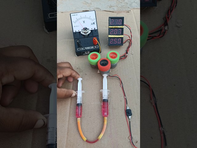 DIY Project: Syringe Pump Spins Wheel → 2 Generators ⚡ → 6V Electricity → 30 Green LEDs 💚 | DC Volt