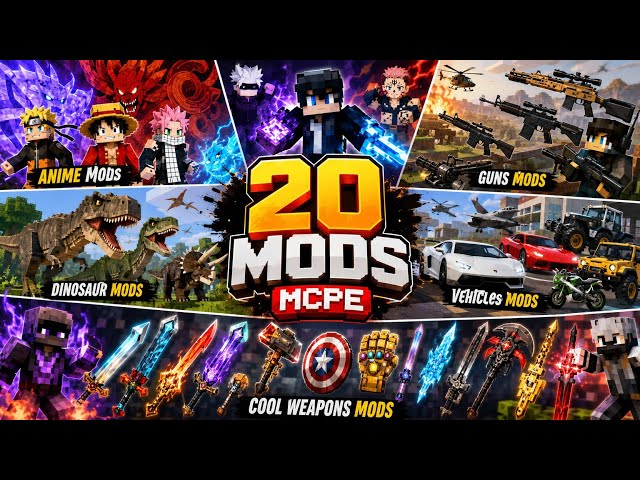 Top 20 Best Minecraft Bedrock Edition Mods (MCPE Addons)@minecraft @YouTube #mcpe #minecraftpe 