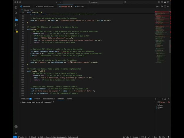 Programa de una pila con C++
