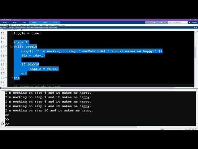(Matlab) Course 6: 33   While loops