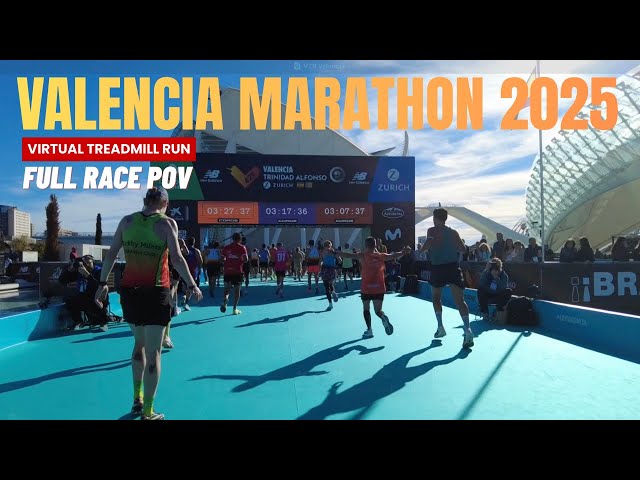 Valencia Marathon 2025 | Full Race POV | Virtual Treadmill Run