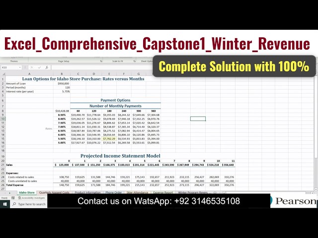Excel_Comprehensive_Capstone1_Winter_Revenue | Excel Comprehensive Capstone1 Winter Revenue #Cap1