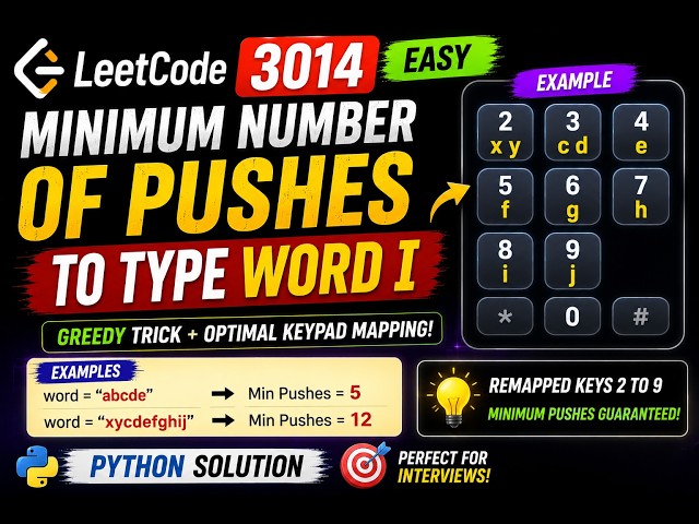 Minimum Keypad Pushes! 📱🔥 LeetCode 3014 | Easy Greedy Trick #python #leetcode #dsa 