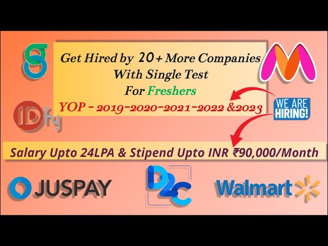 D2C Recruitables Offer Job Opportunity |One Test| Freshers | 20+ Companies | 2019-2023 | We're Hire