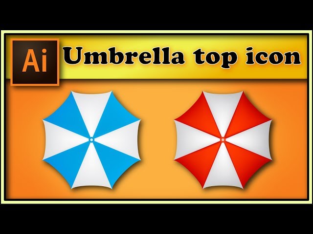 ☂️⛱️🏖️ Umbrella top view,  summer icon - Adobe Illustrator tutorial