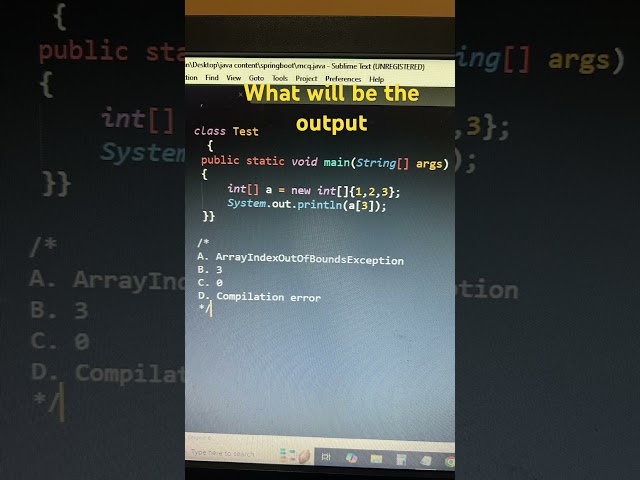 What will be the output #corejava #interviewquestions #LearnToCode #techeducation  #programminghumor