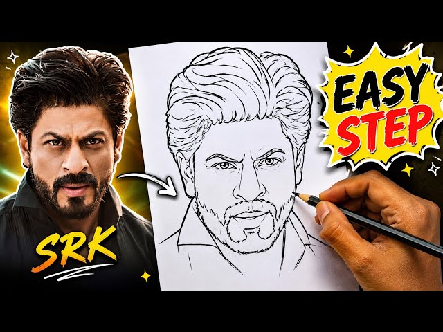How to draw shah Rukh Khan drawing tutorial | EASY SRK drawing 