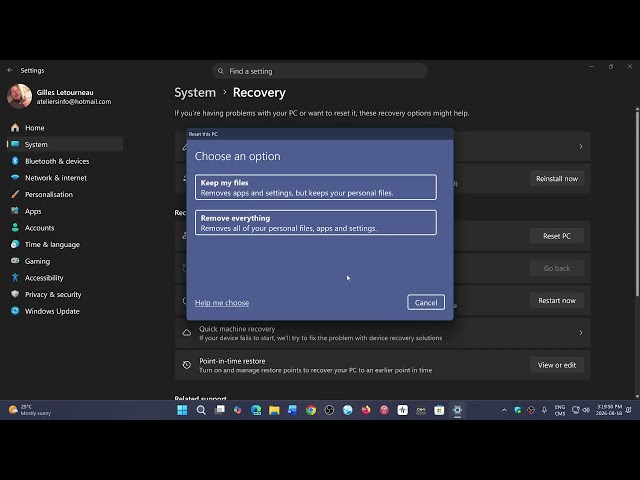 Windows 11 What is Reset this PC option in Recovery