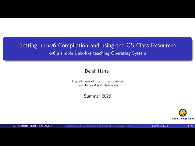 C02 (class setup 02): Setting up xv6 Compilation and using theOS Class Resources Repository