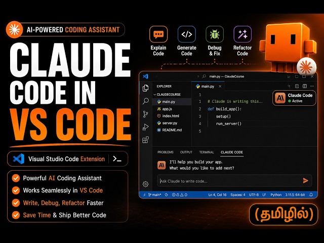 Claude Code in VS Code | In Tamil | Claude Code Tamil Tutorial #4