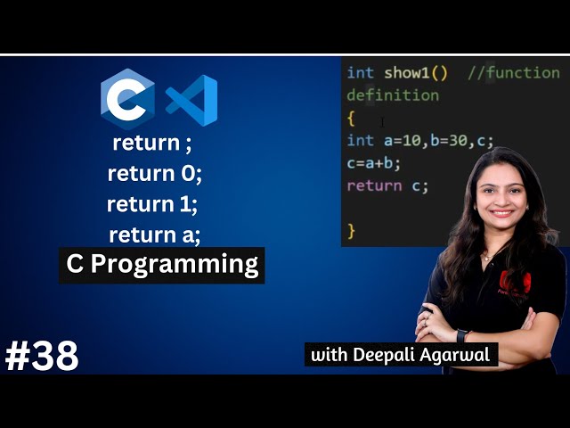 Return Statement in C Programming | Functions in C Programming Part-2 | C Programming Tutorial #38