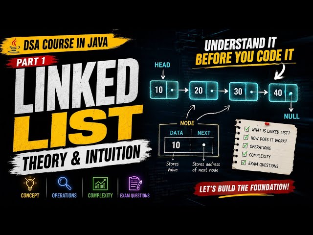 Linked List Explained from Scratch | Theory & Intuition | DSA in Java